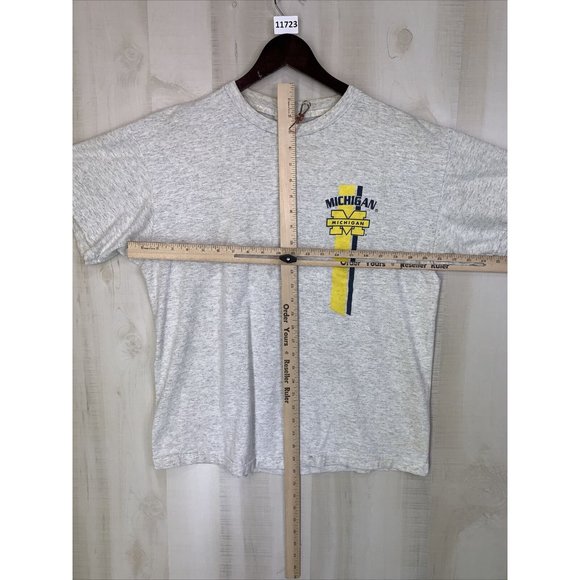 Vintage 80s-90s University Of Michigan Heather Gray Graphic T Shirt Unisex Large - Picture 10 of 16